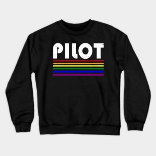 Pilot rainbow stripe design Crewneck Sweatshirt